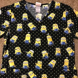 Black Printed scrub top